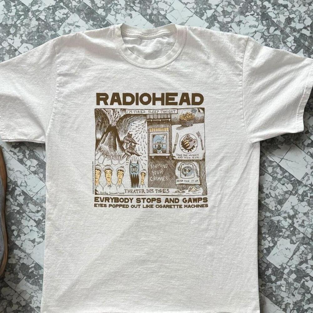 Radiohead White Graphic Tee